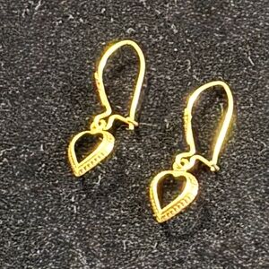 14k Gold Heart Earrings
